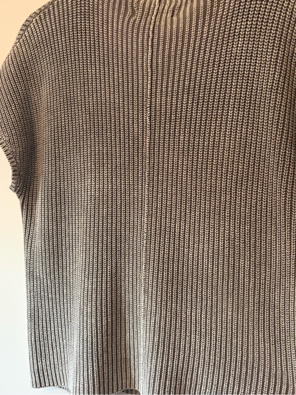 Arcadia Beige Knit Crew Neck Fisherman Sweater with Pocket - Picture 3 of 4